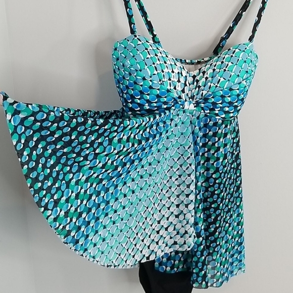 Profile by Gottex Blue & Black Flyaway One piece Swimsuit 8 - Picture 4 of 11